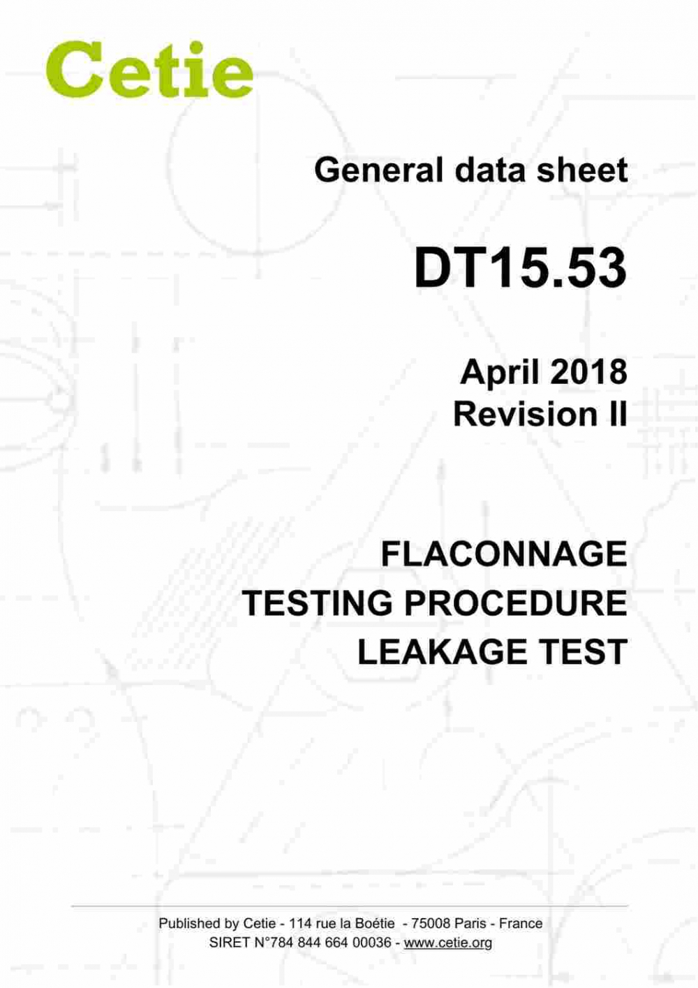 Cover - DT15.53 - Flaconnage - Testing procedure - Leakage test