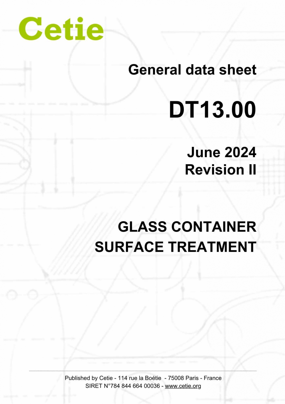 Cover - DT13.00 - Glass containers - Surface treatment