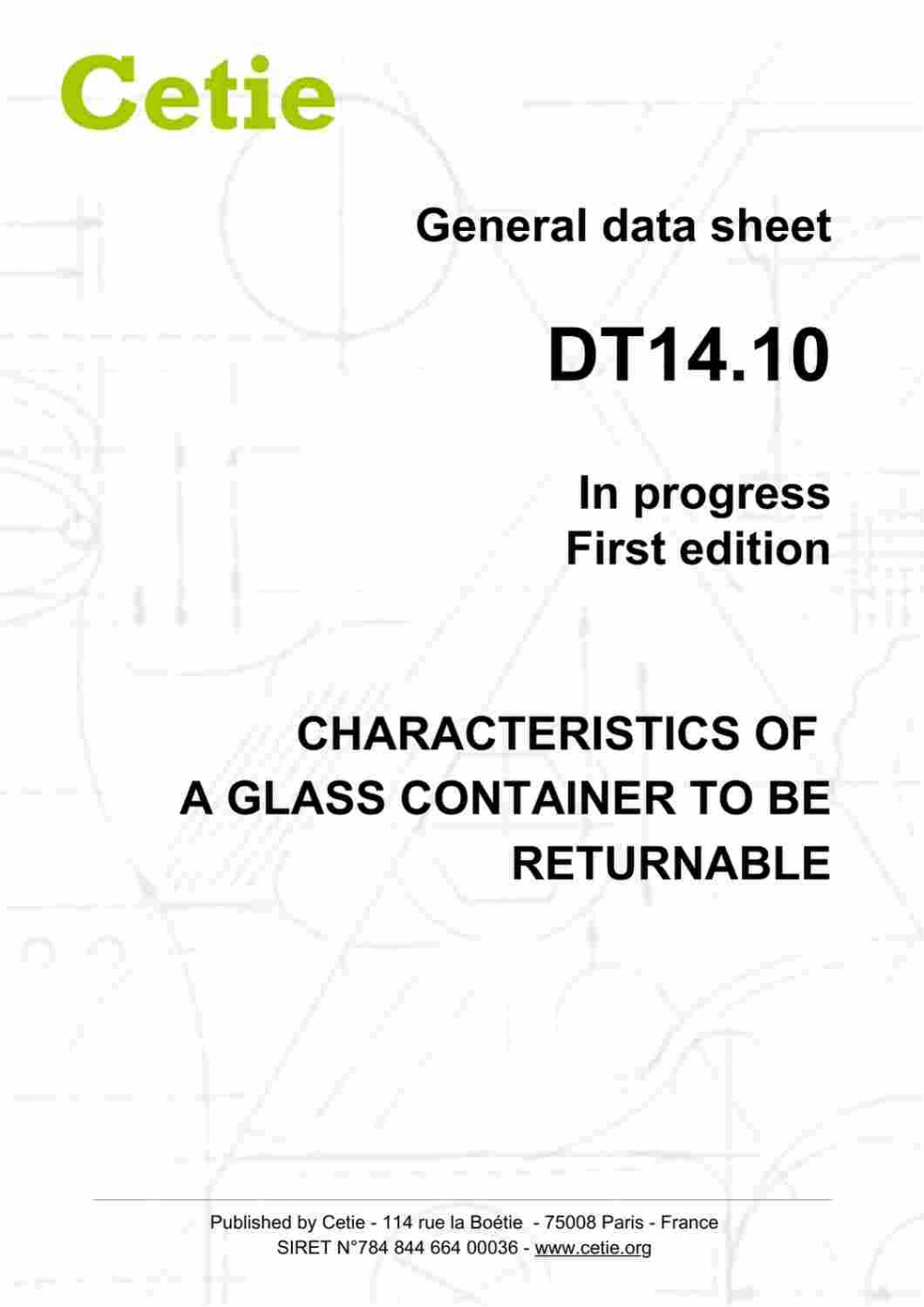 Cover - DT14.10 - Characteristics of a glass container to be returnable