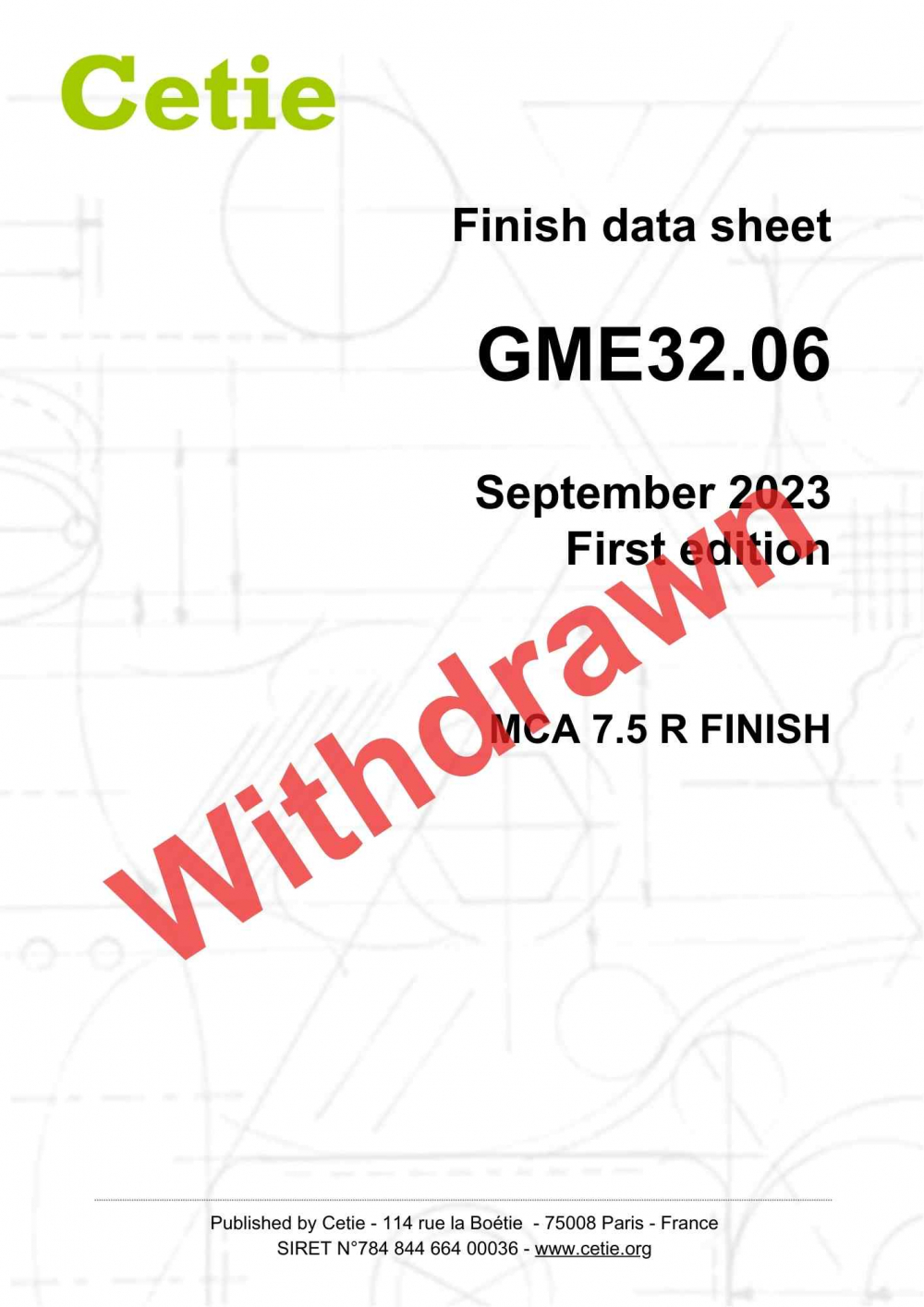 Cover - GME32.06 - MCA 7.5 R finish