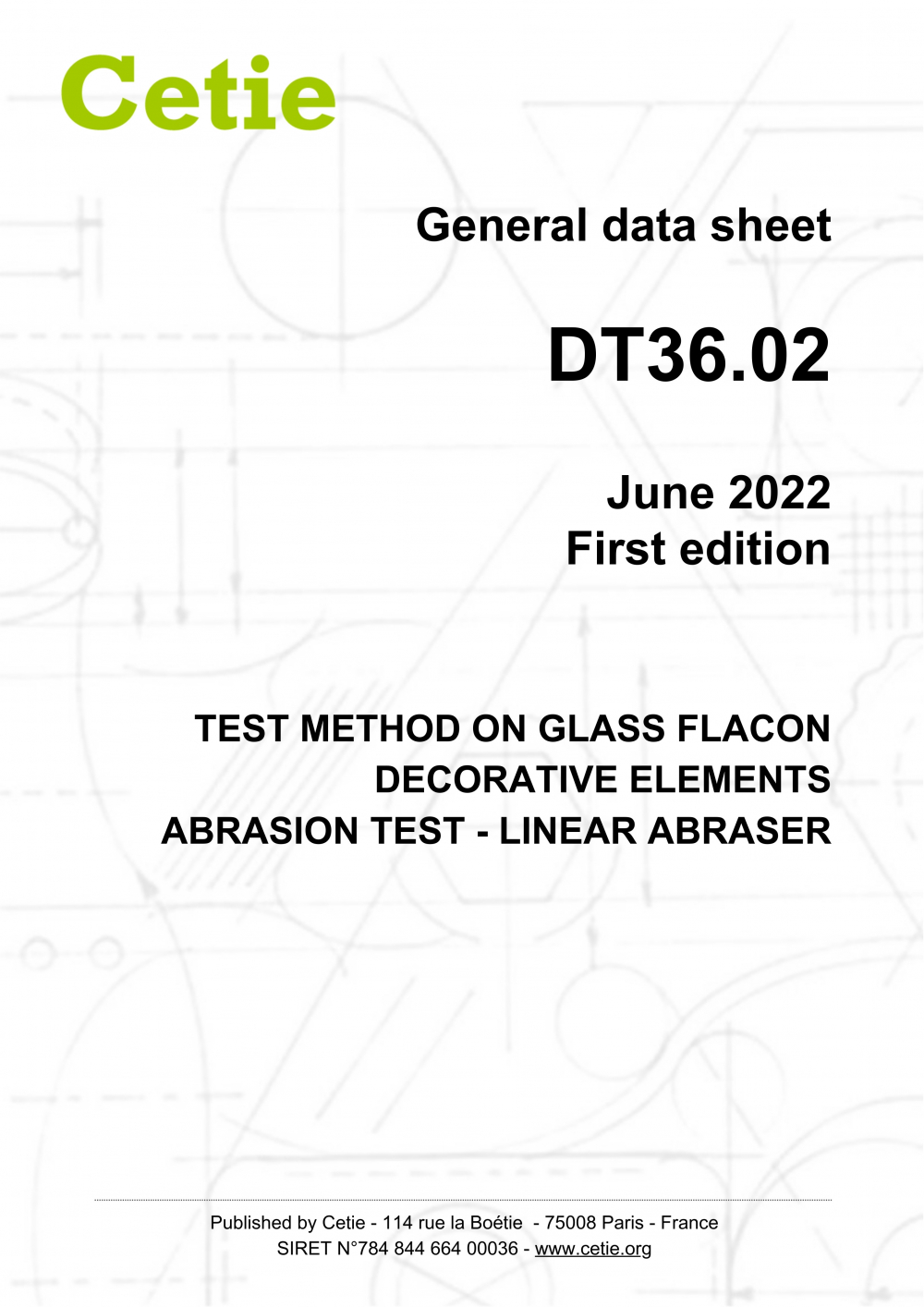 Cover - DT36.02 - Test method on glass flacon decorative elements - Sun test