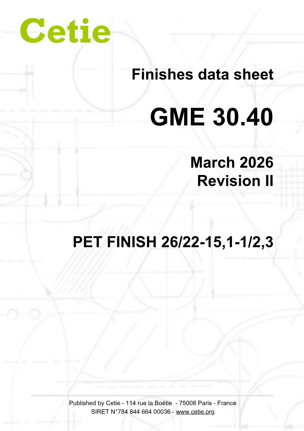 Cover - GME30.40 - PET finish 26/22-15,1-1/2,3