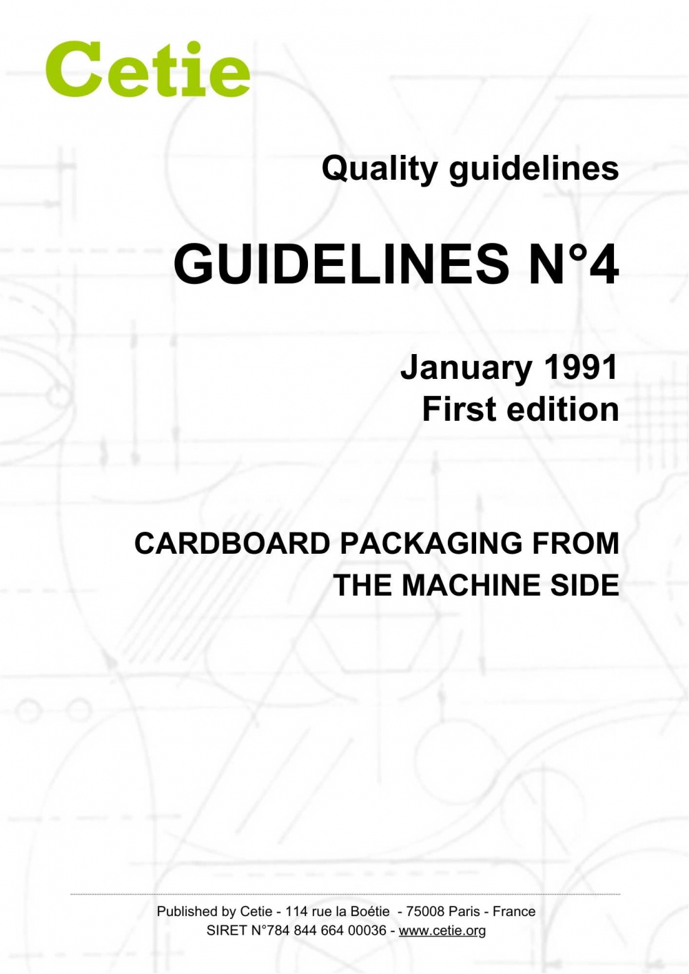 Cover - Guidelines No. 4 - Cardboard packaging from the machine side