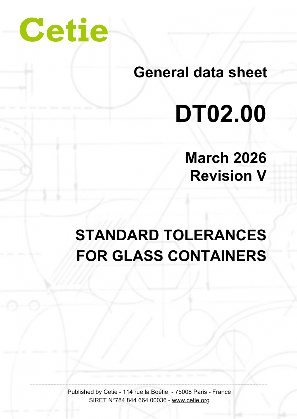 Cover - DT02.00 - Standard tolerances for glass containers