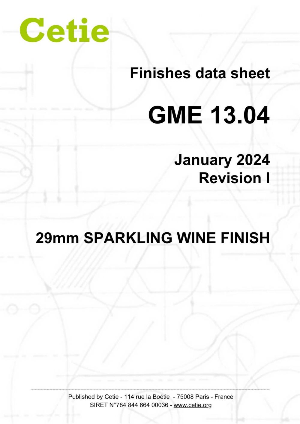 Cover - GME13.04 - 29mm sparkling wine finish