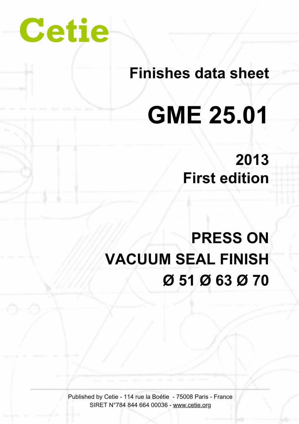 Cover - GME25.01 - Press-on vacuum seal finish ø 51 ø 63 ø 70