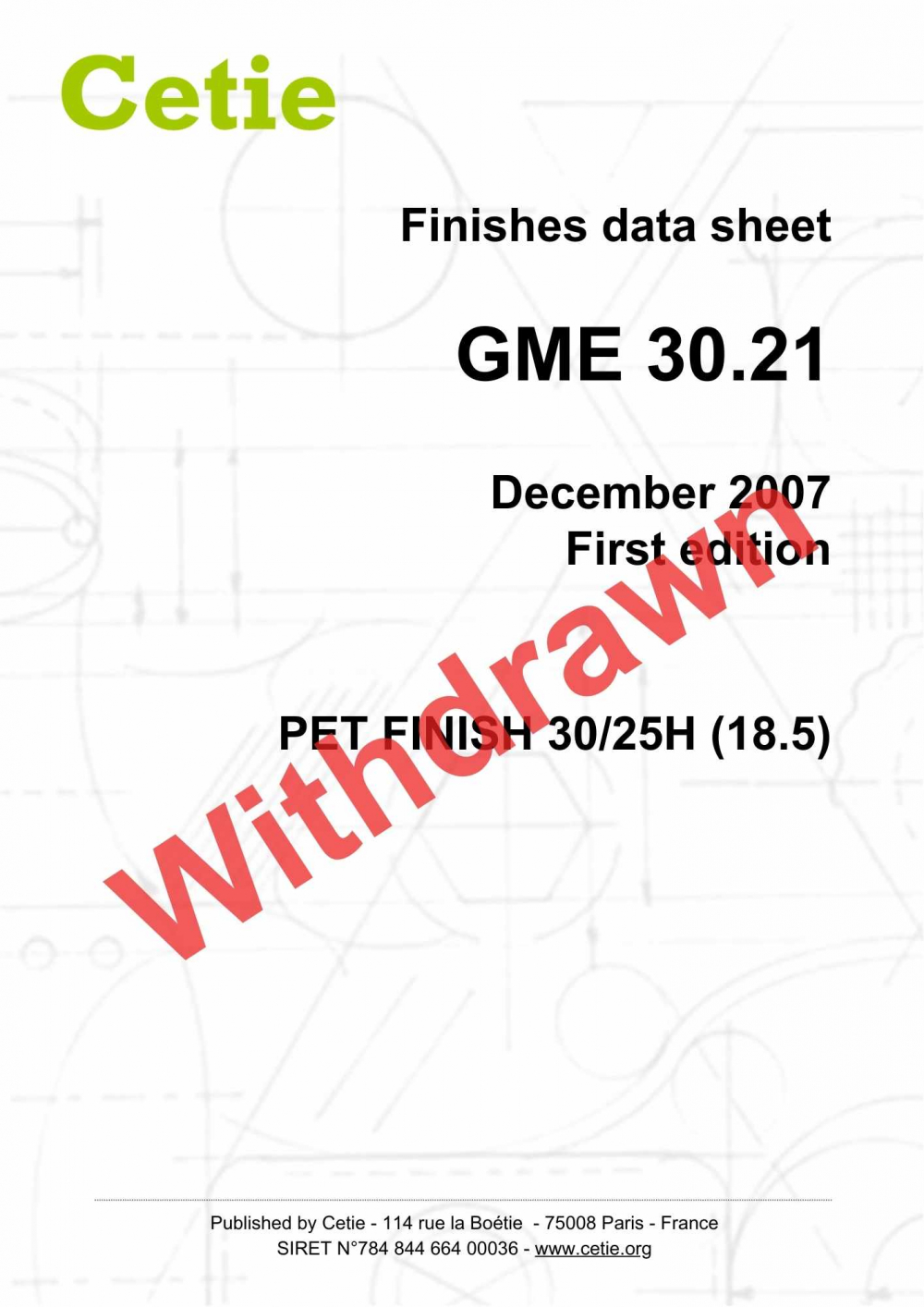 Cover - GME30.21 - PET finish 30/25H (18.5)