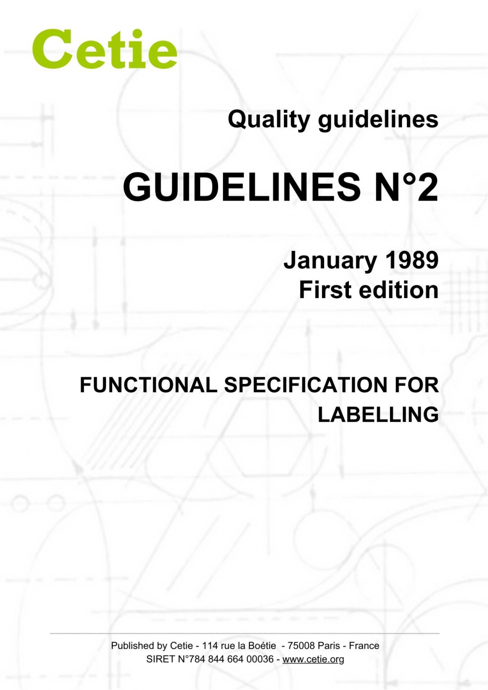 Cover - Guidelines No. 2 - Functional specification for labelling
