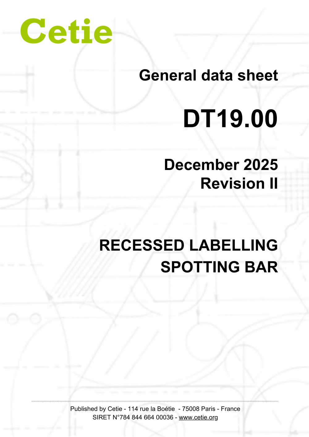 Cover - DT19.00 - Recessed labelling spotting bar