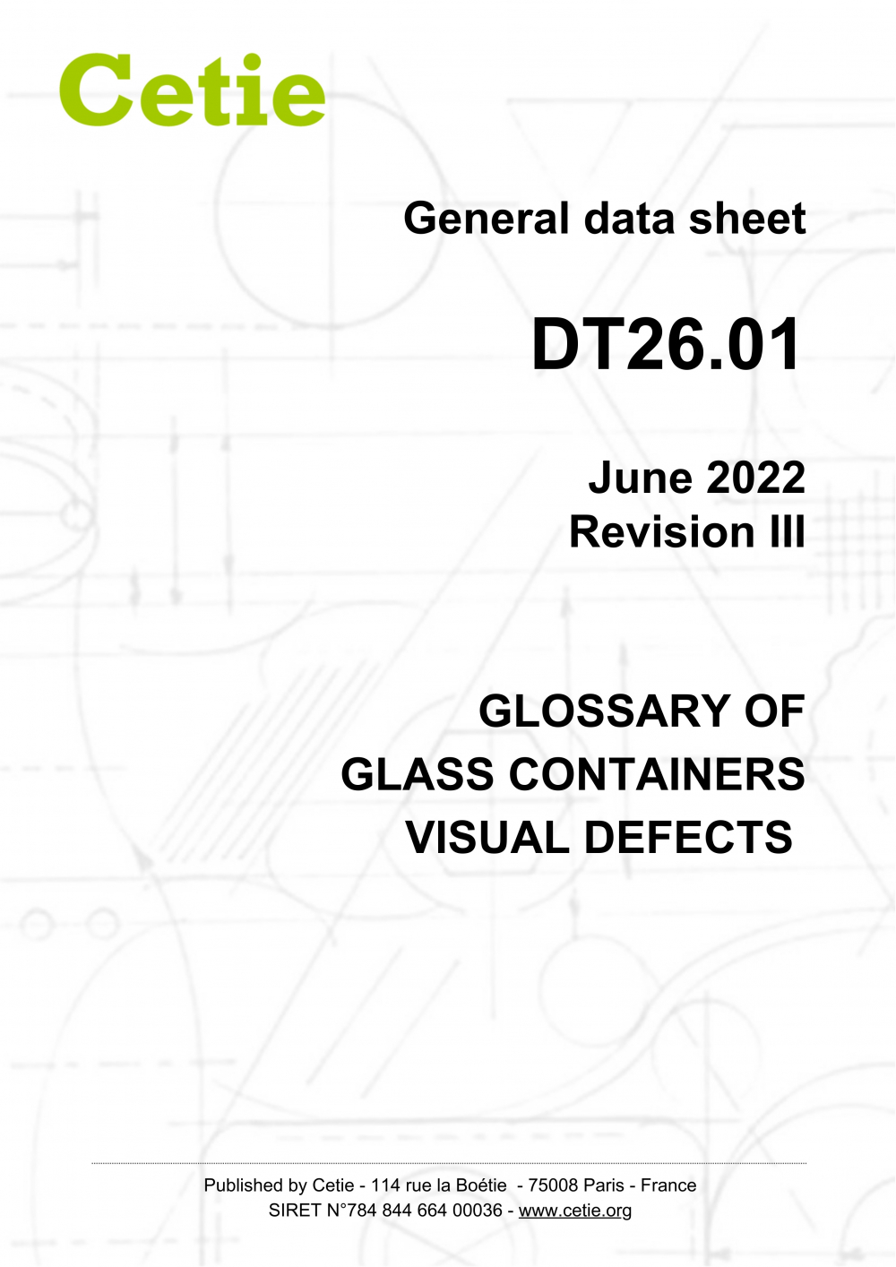 Cover - DT26.01 - Glossary of glass containers visual defects