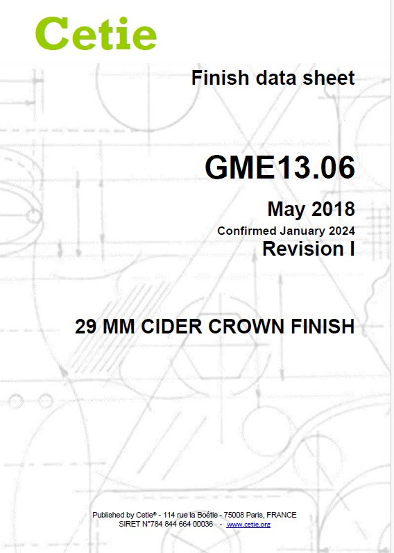 Cover - GME13.06 - 29mm cider crown finish