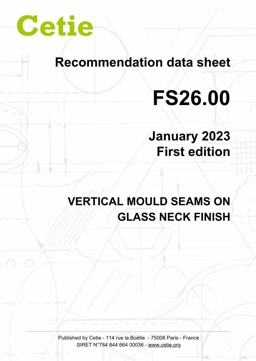 Cover - FS26.00 - Vertical mould seams on glass neck finish