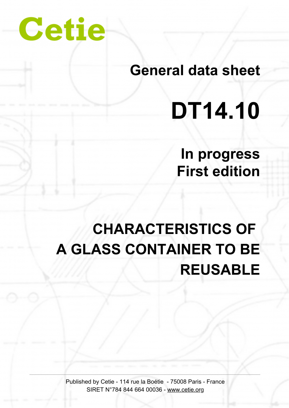 Cover - DT14.10 - Characteristics of a glass container to be reusable