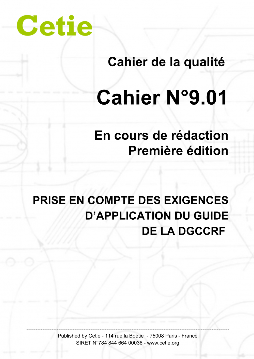 Cover - Guidelines No. 9.01 - Requirements for applying the DGCCRF guide 