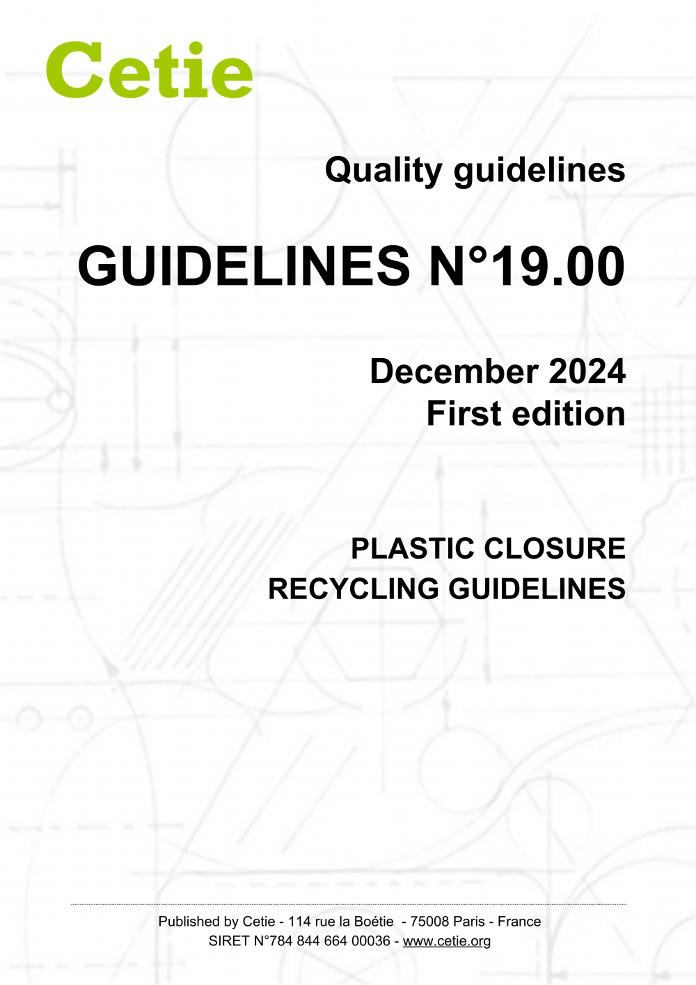 Cover - Guidelines No.19.00 - Plastic closure recycling