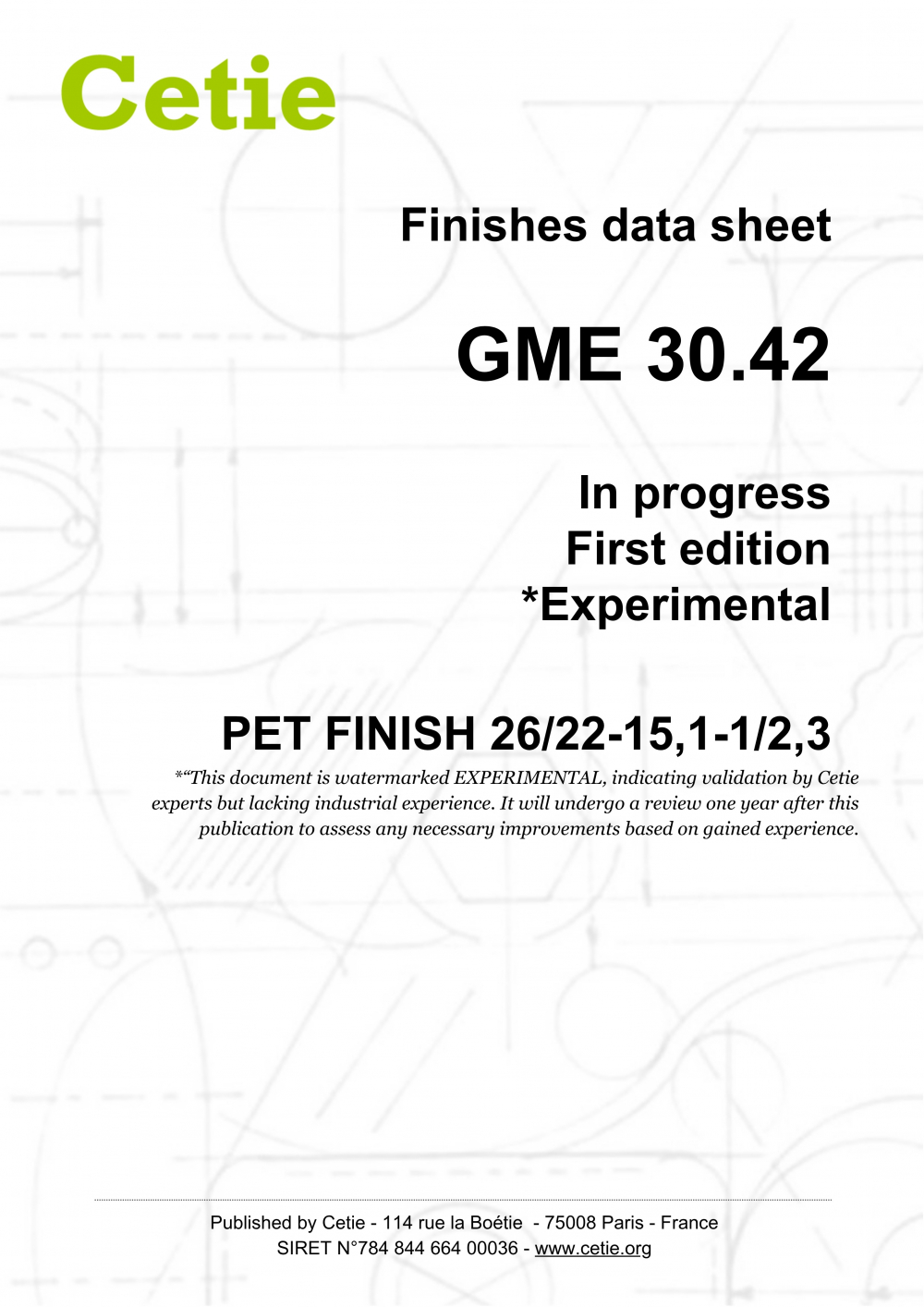 Cover - gme30.42 - PET finish 26/22-15,1-1/2,3 - HF - Exp.