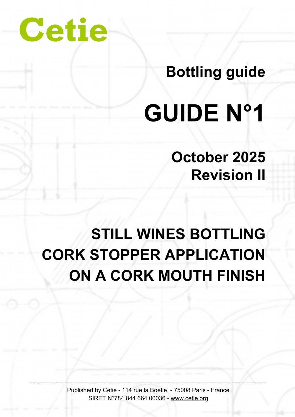 Cover - Guide No. 1 - Still wines bottling - Cork stopper application on a cork mouth finish