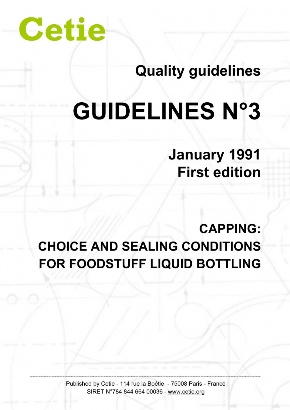 Cover - Guidelines No. 3 - Capping: Choice and sealing conditions for beverage bottling