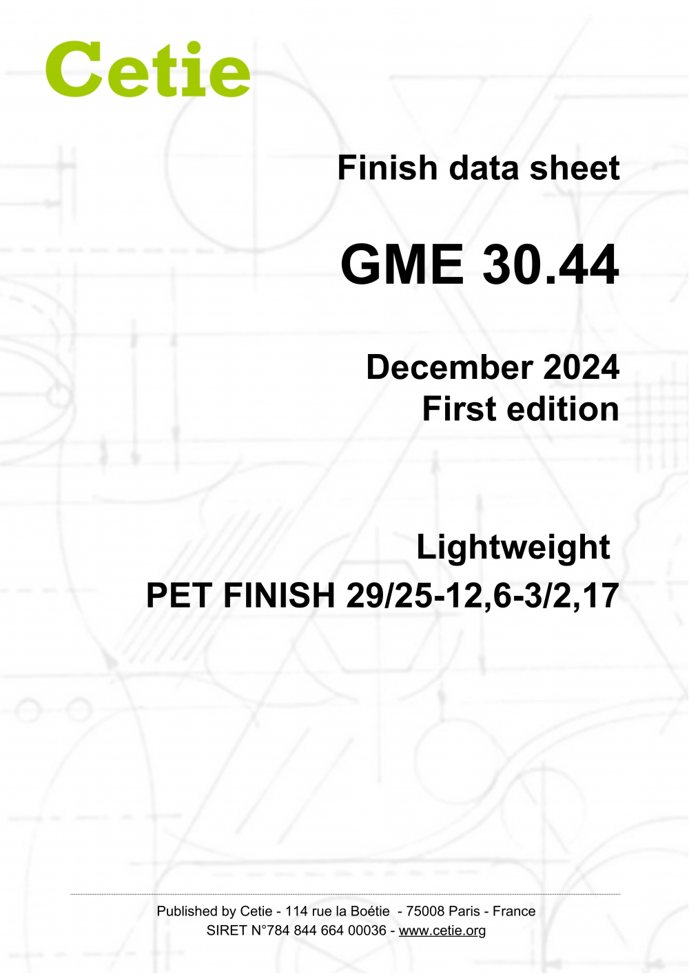 Cover - GME30.44 - Lightweight PET finish 29/25-12,6-3/2,17