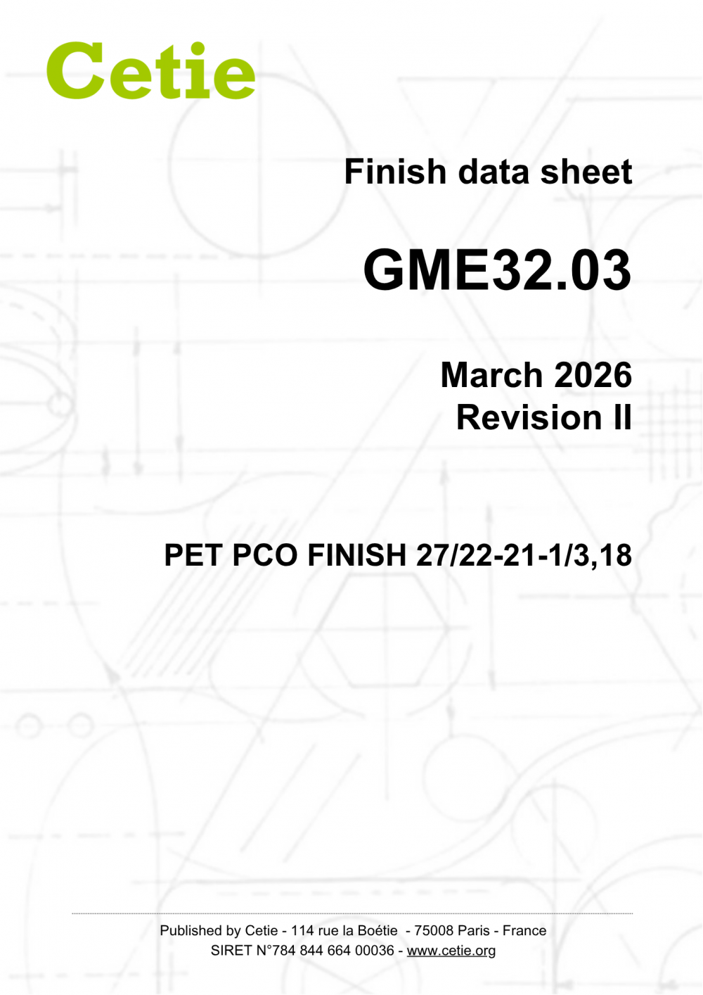 Cover - GME32.03 - PET PCO finish 27/22-21-1/3,18
