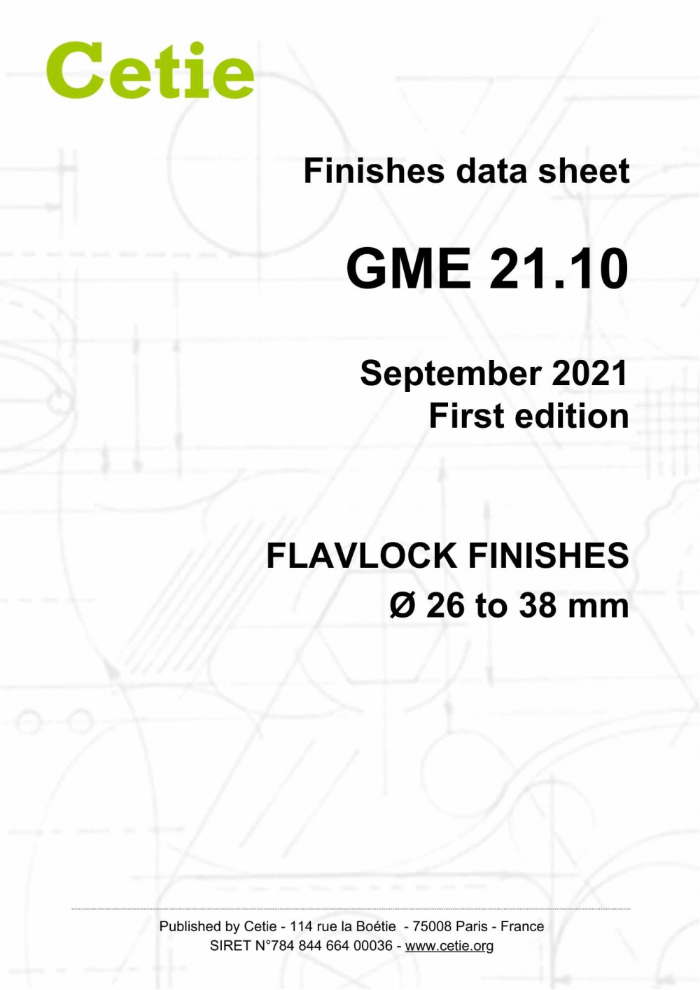 Cover - GME21.10 - Flavlock finishes ø 26 to 38 mm