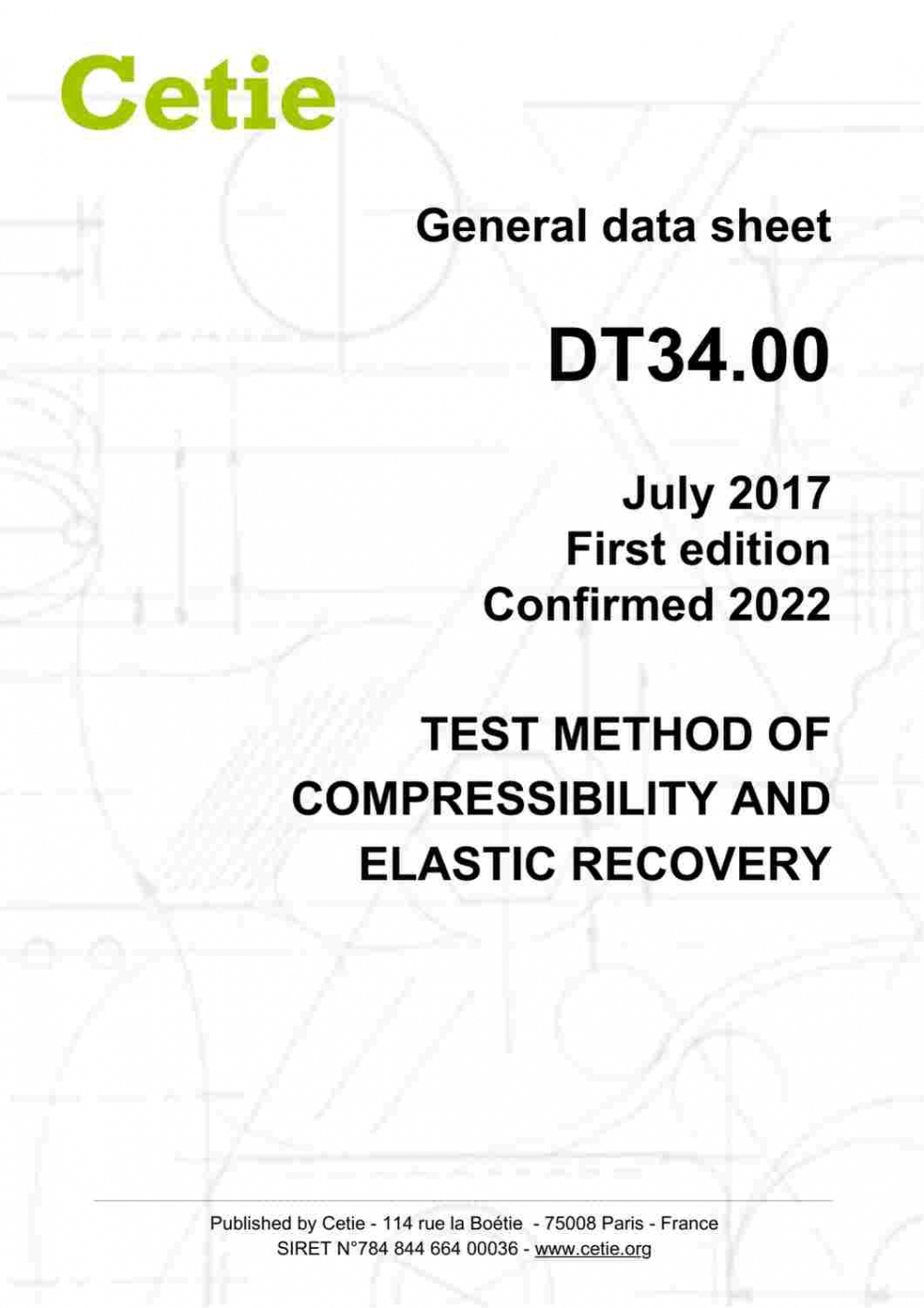 Cover - DT34.00 - Test method of compressibility and elastic recovery