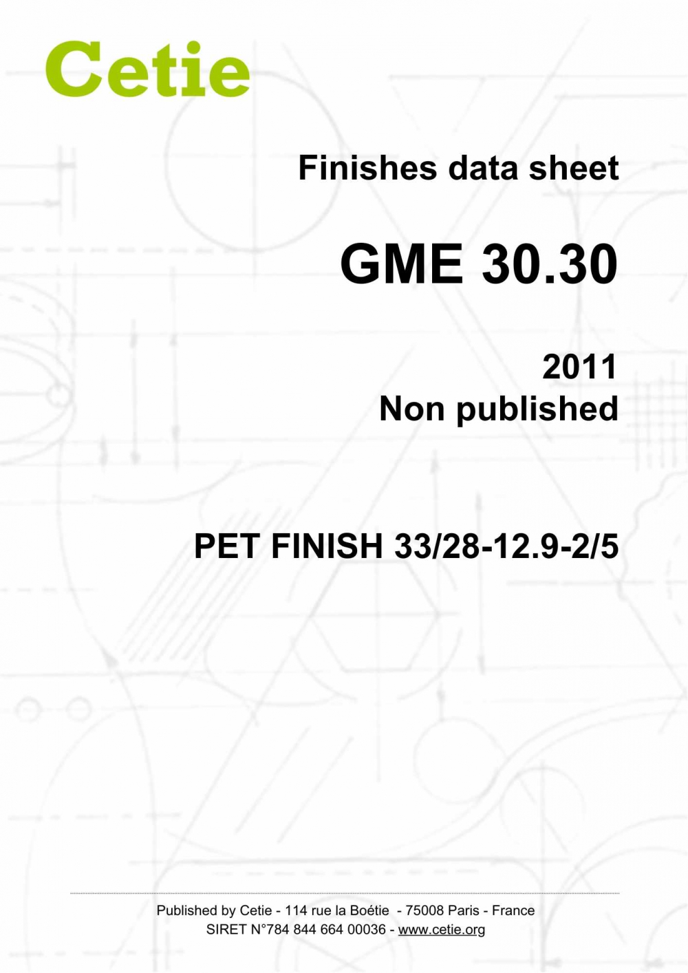 Cover - GME30.30 - PET finish 33/28-12.9-2/5