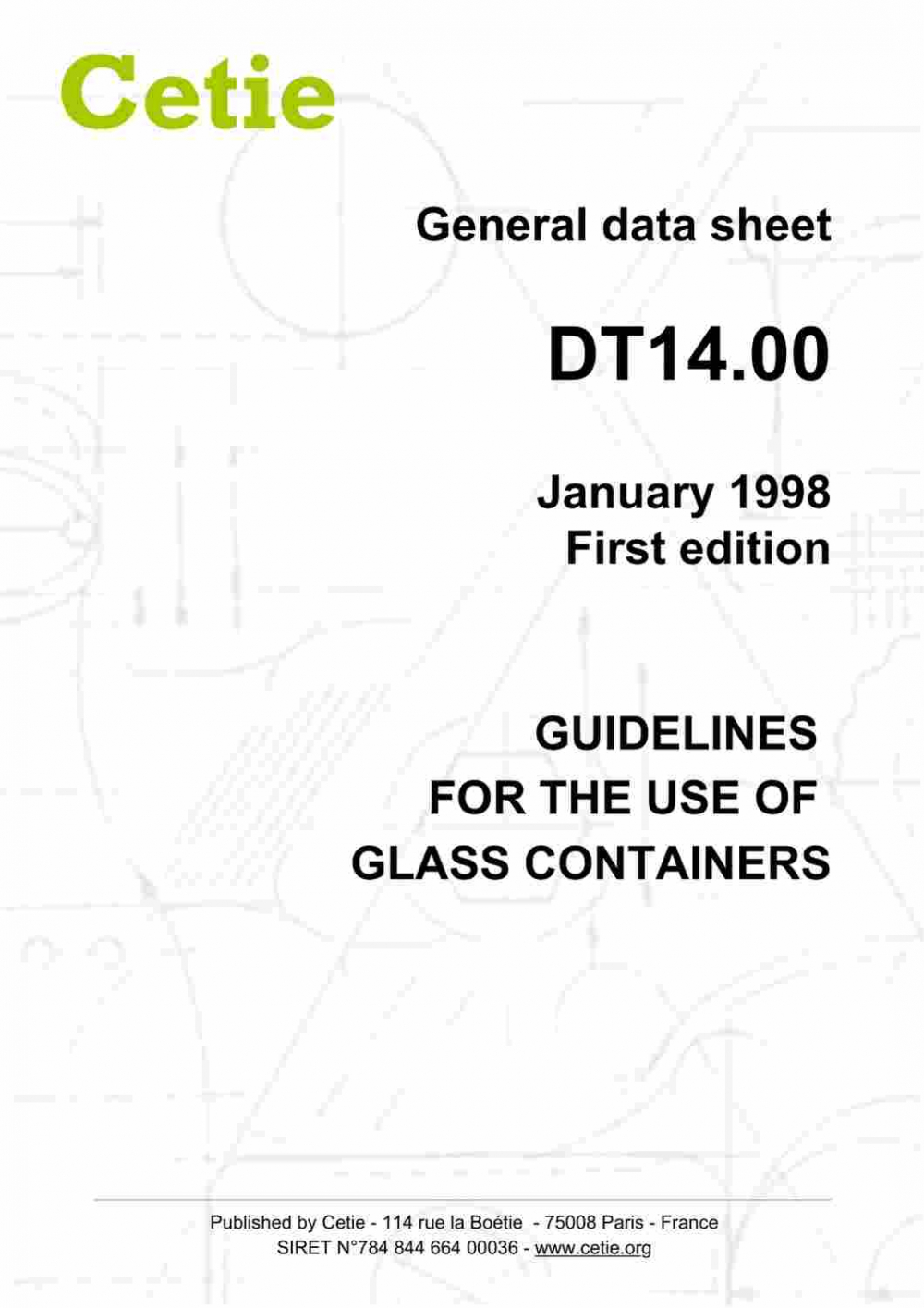 Cover - DT14.00 - Guidelines for the use of glass containers