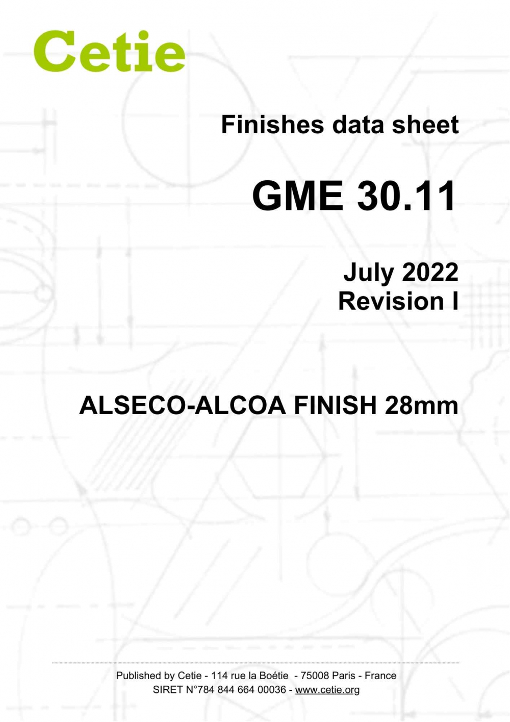 Cover - GME30.11 - Finish ALSECO-ALCOA 28mm