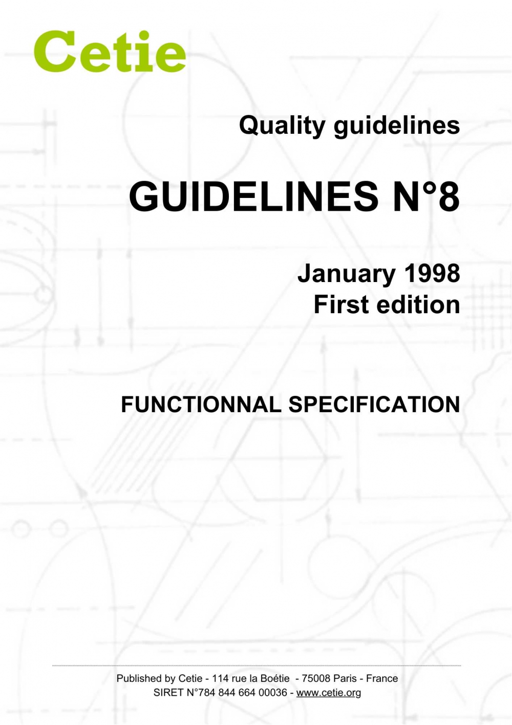 Cover - Guidelines No. 8 - Functional specification