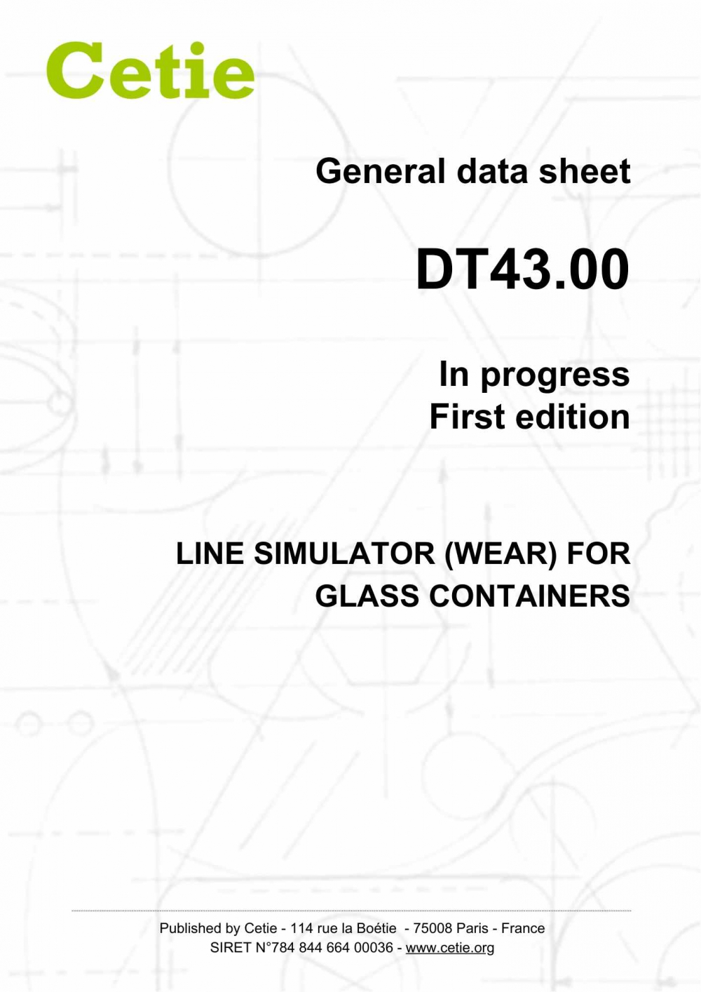 Cover - DT43.00 - Line simulator (wear) for glass containers