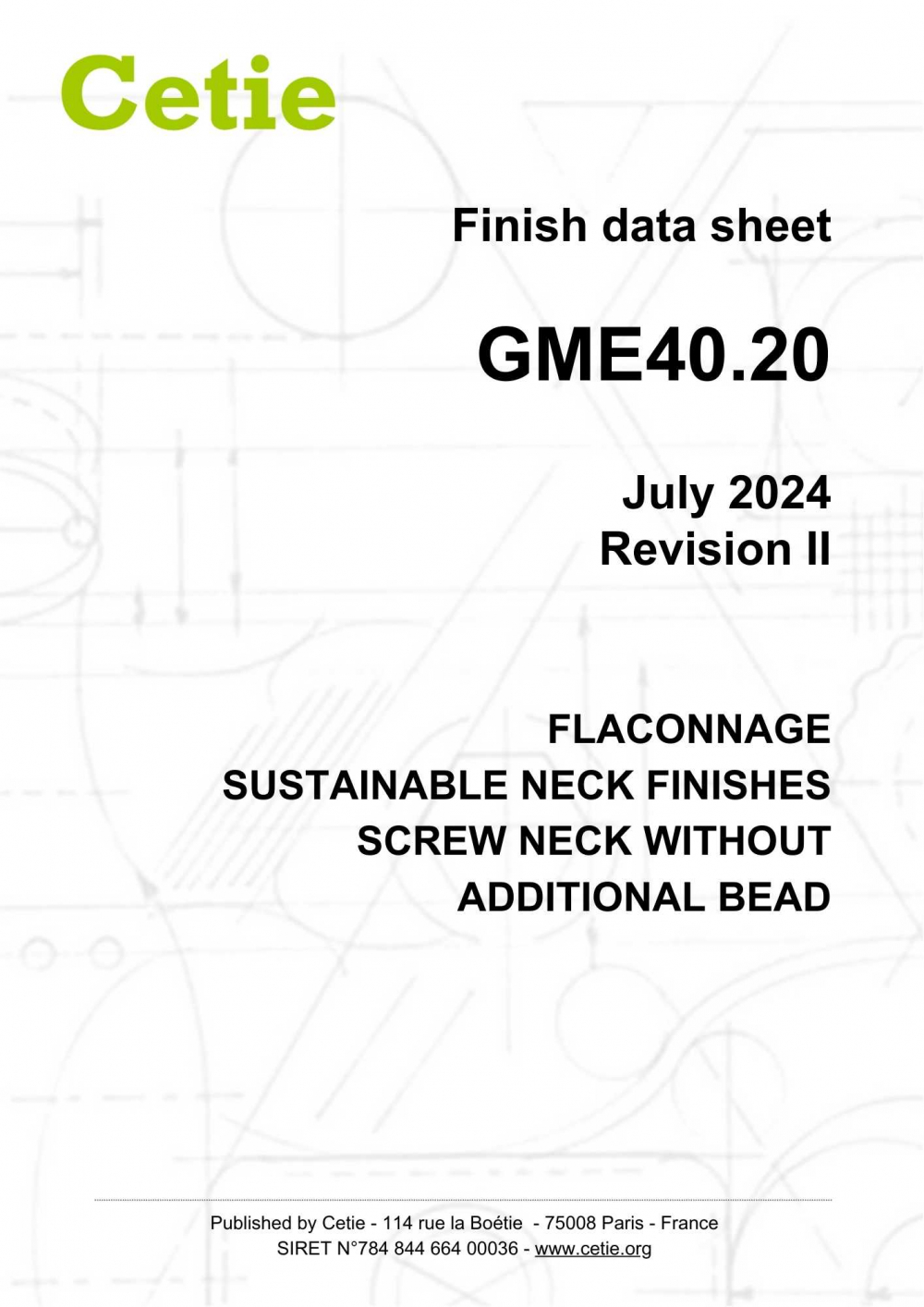 Cover - GME40.20 - Flaconnage - Sustainable neck finishes - Screw neck without additional bead