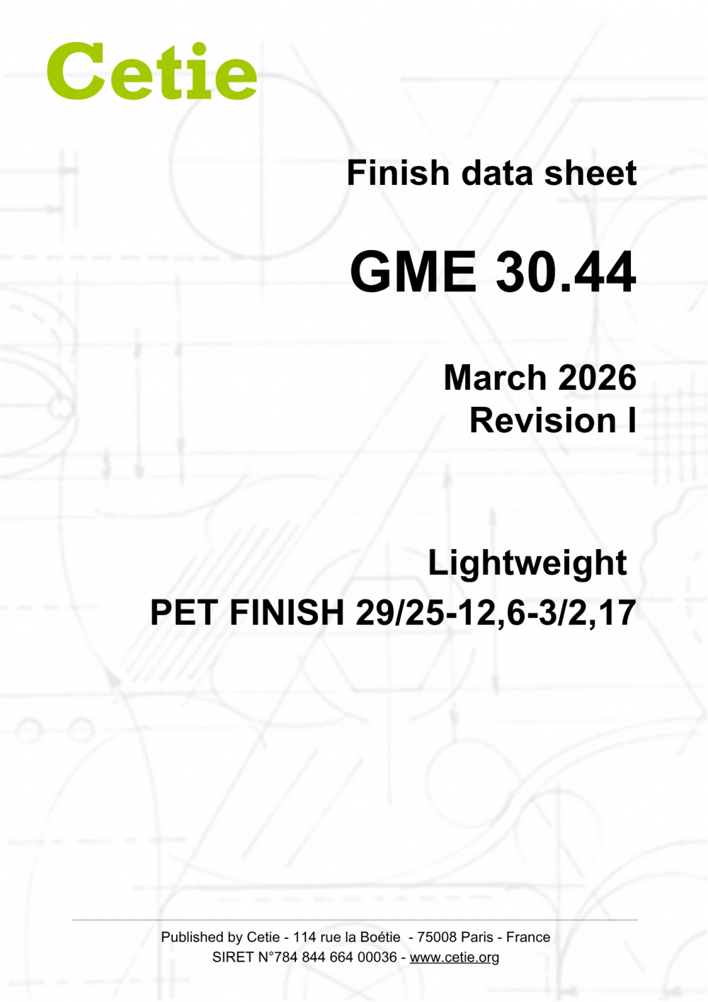 Cover - GME30.44 - Lightweight PET finish 29/25-12,6-3/2,17