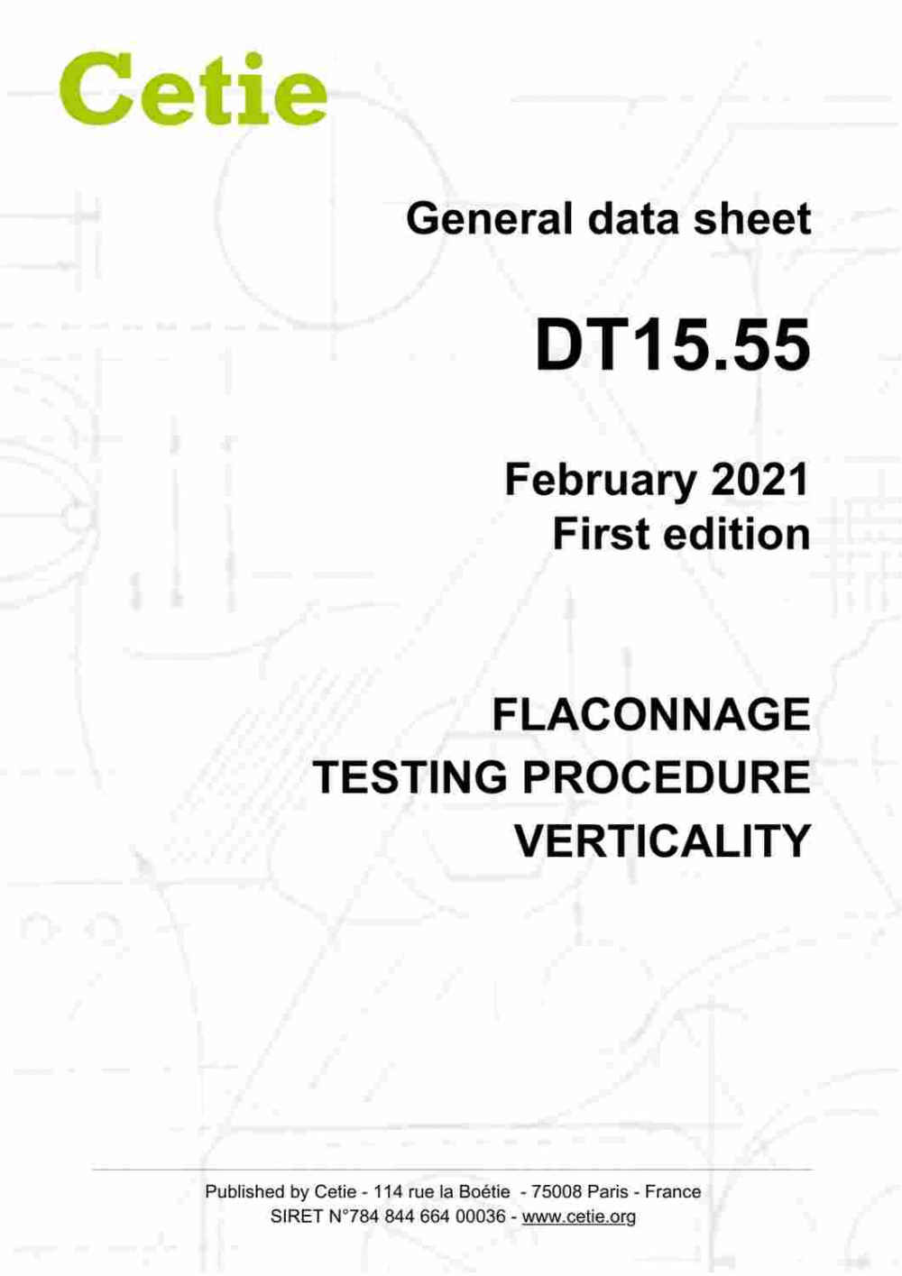 Cover - DT15.55 - Flaconnage - Testing procedure - Verticality