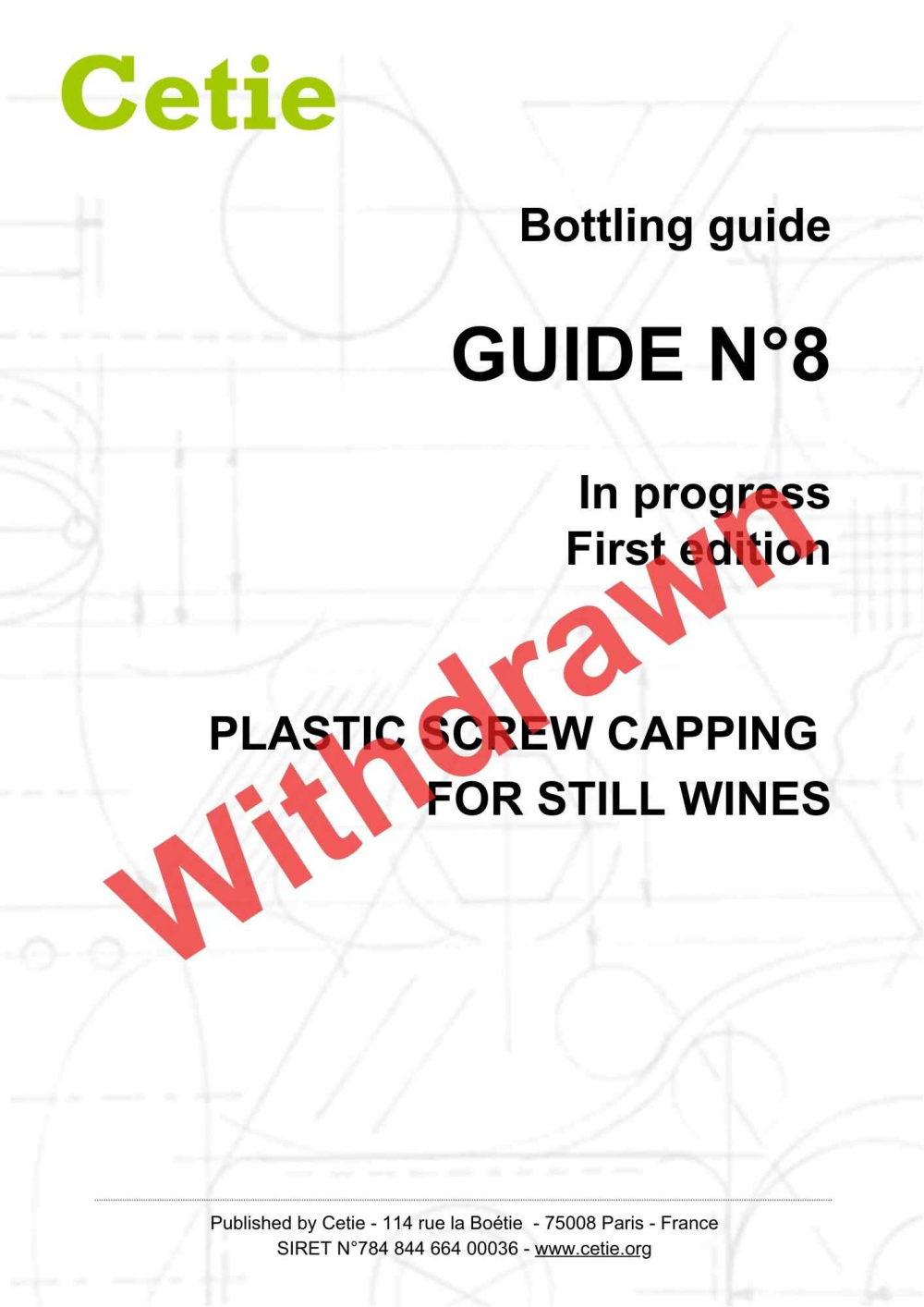 Cover - Guide No. 8 - Plastic screw capping for still wines