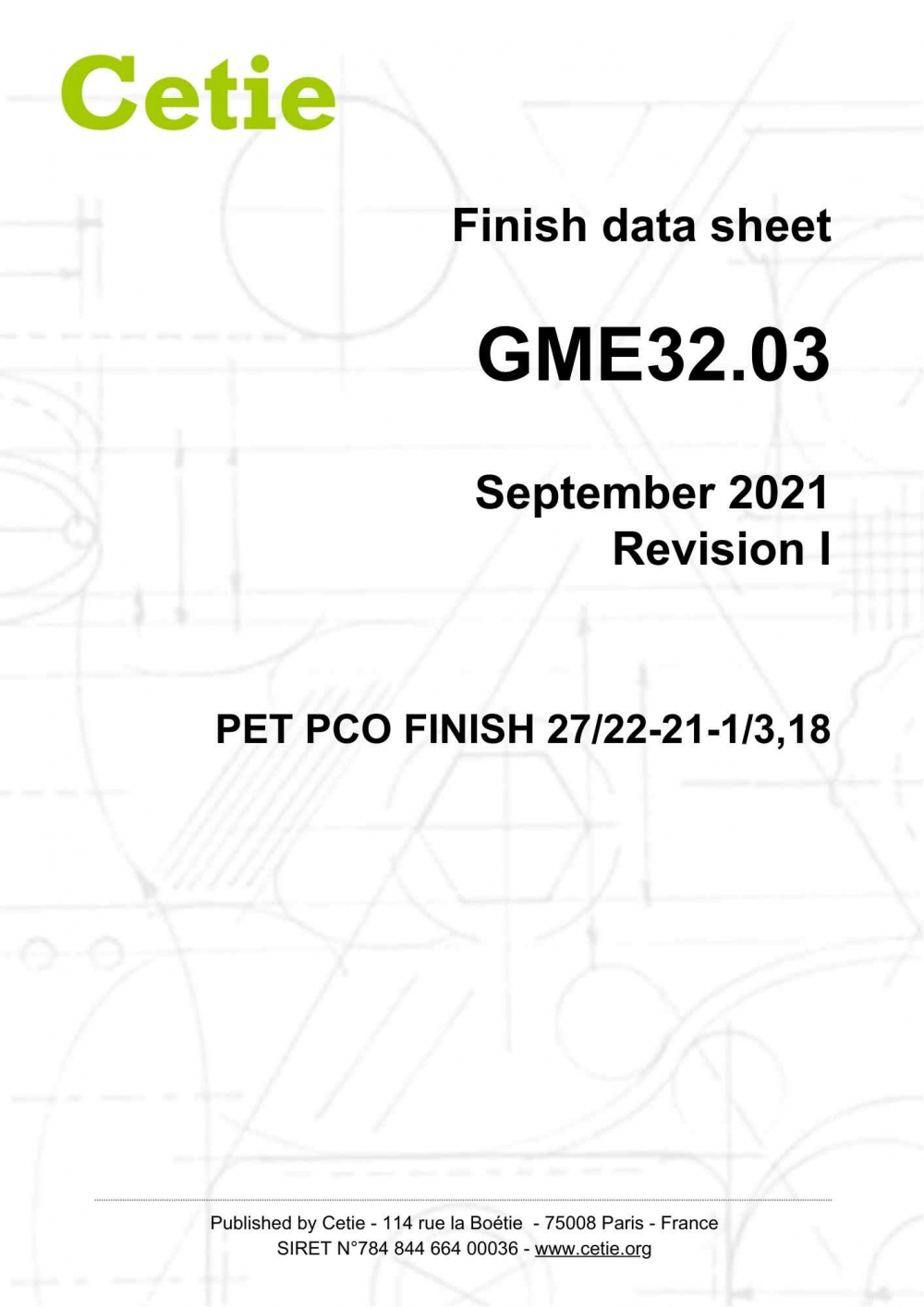 Cover - GME32.03 - PET PCO finish 27/22-21-1/3,18