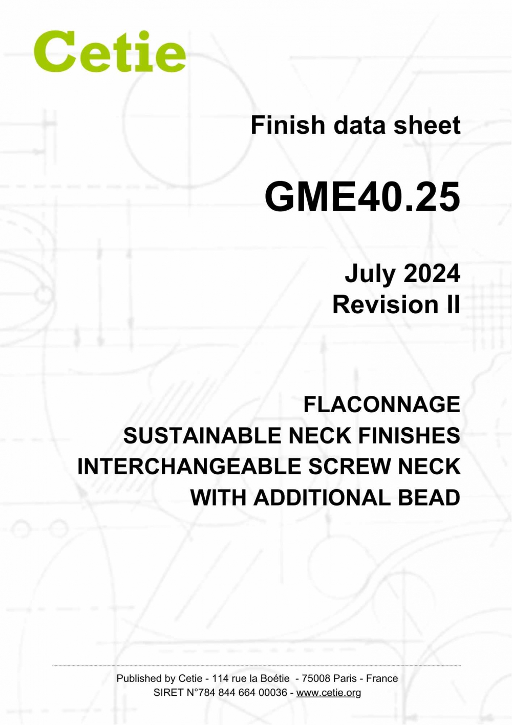 Cover - GME40.25 - Flaconnage - Sustainable neck finishes - Interchangeable screw neck with additional bead