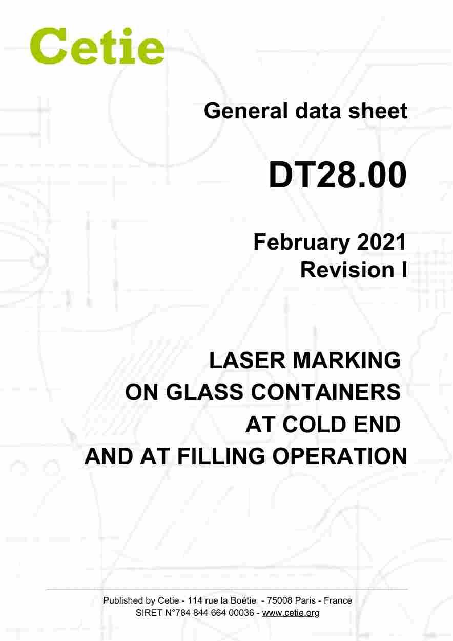 Cover - DT28.00 - Laser marking on glass containers at cold end and at filling operation