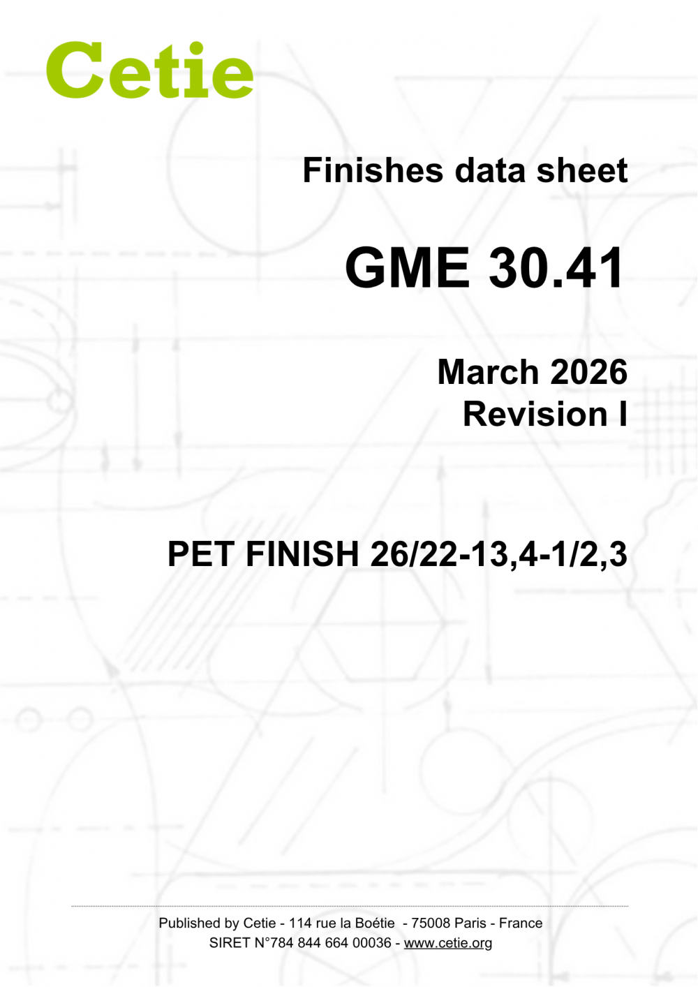 Cover - GME30.41 - PET finish 26/22-13,4-1/2,3  