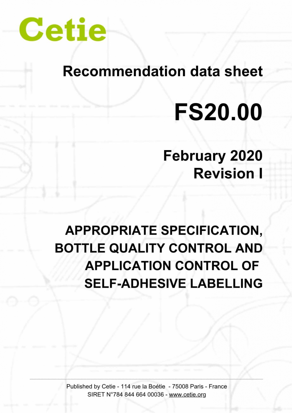 Cover - FS20.00 - Appropriate specification, bottle quality control and application control of self-adhesive labelling