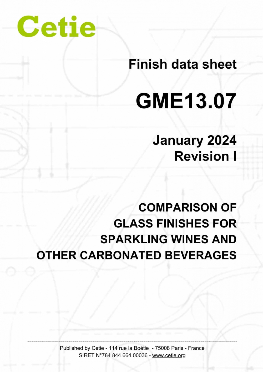 Cover - GME13.07 - Comparison of glass finishes for sparkling wines and other carbonated beverages