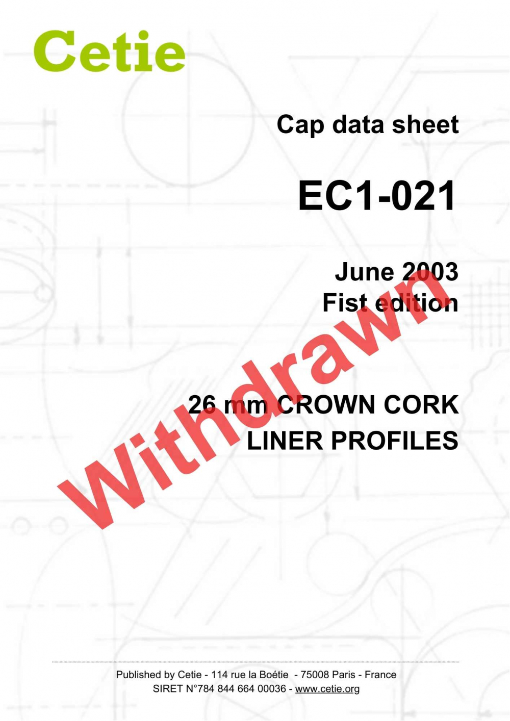 Cover - EC1.021 - 26mm crown cork: Liner profiles