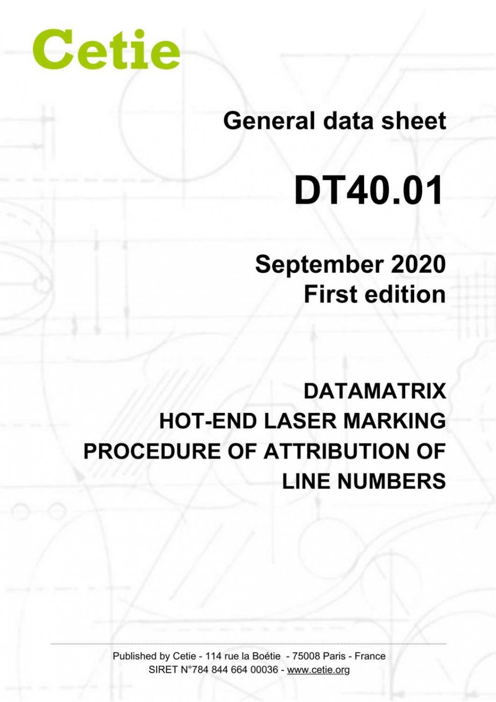 Cover - DT40.01 - Datamatrix hot-end laser marking - Procedure of attribution of line numbers