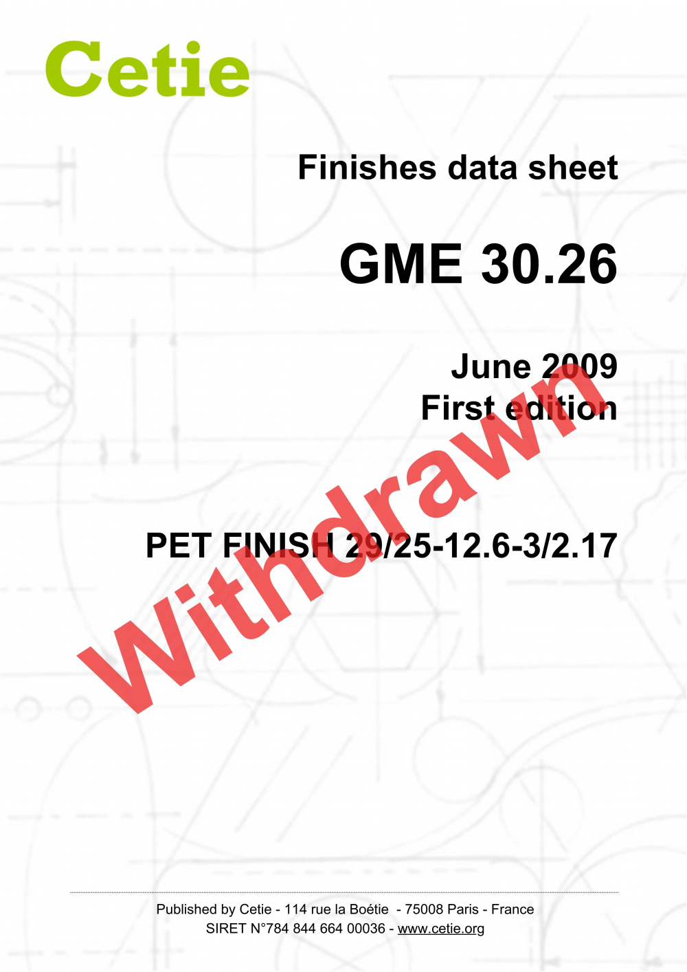 Cover - GME30.26 - PET finish 29/25-12,6-3/2,17