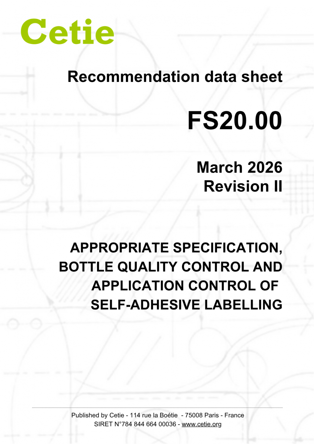 Cover - FS20.00 - Appropriate specification, bottle quality control and application control of self-adhesive labelling