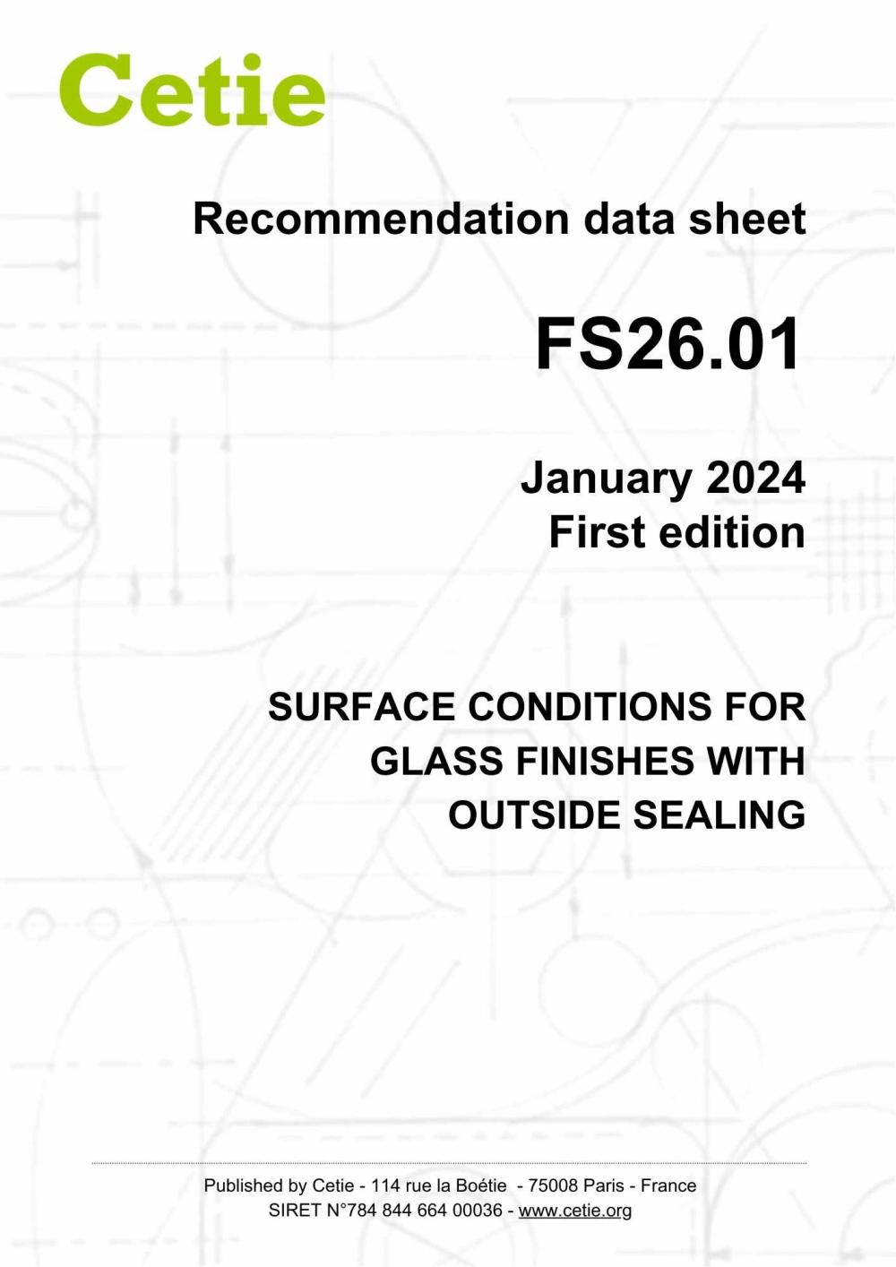 Cover - FS26.01  - Surface conditions for glass finishes with outside sealing 